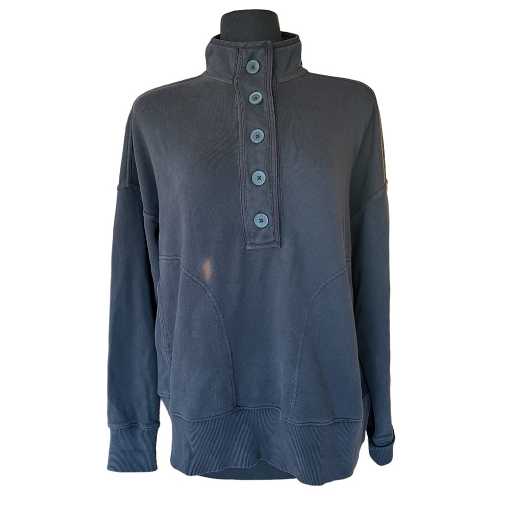 AERIE POPOVER QUARTER BUTTON SWEATSHIRT SUPER SOFT FAVORITE SIZE SMALL